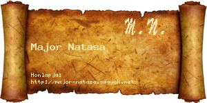 Major Natasa névjegykártya